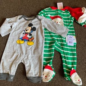 Mickey Mouse baby Halloween and Christmas pj size 0-3 months